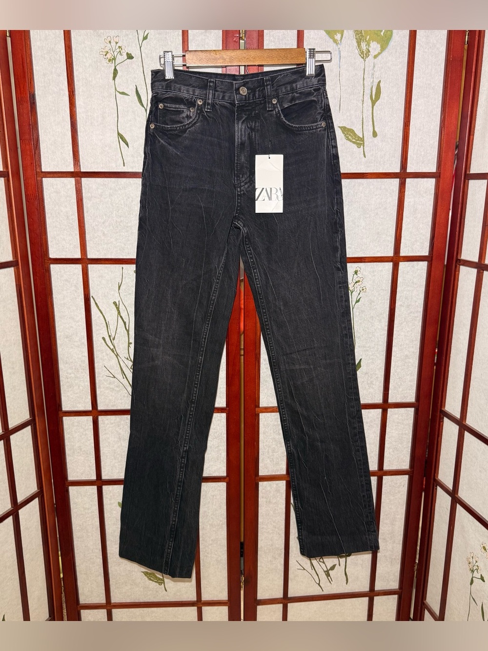 NWT- Zara black wash bootcut denim jeans women’s size 2 (34)